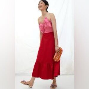 Hutch Anthropologie | Colorblock Bow Strapless Dress | 2